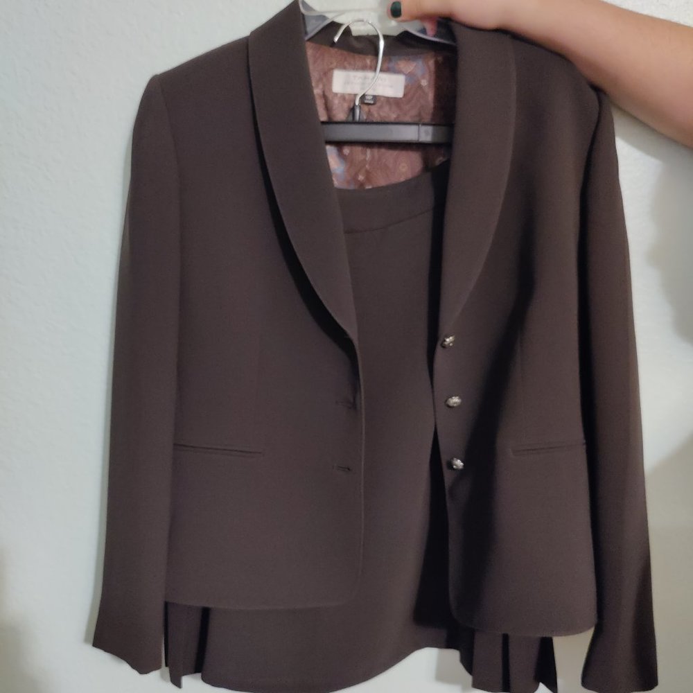 Brown Skirt Suit Set